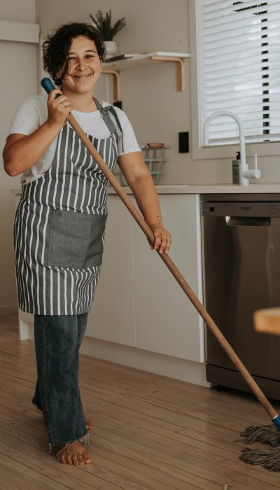 mopping kitchen floor clean